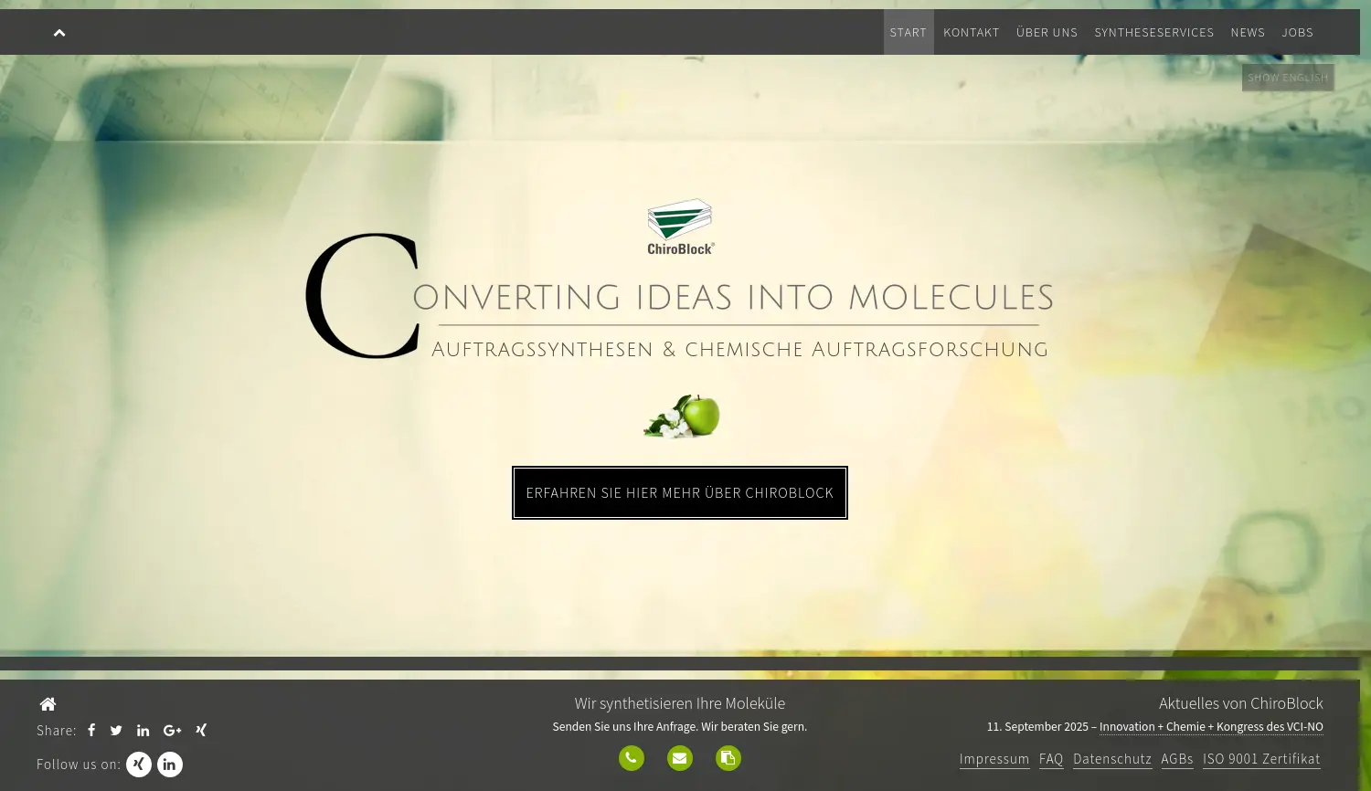 Website der Firma Chiroblock GmbH