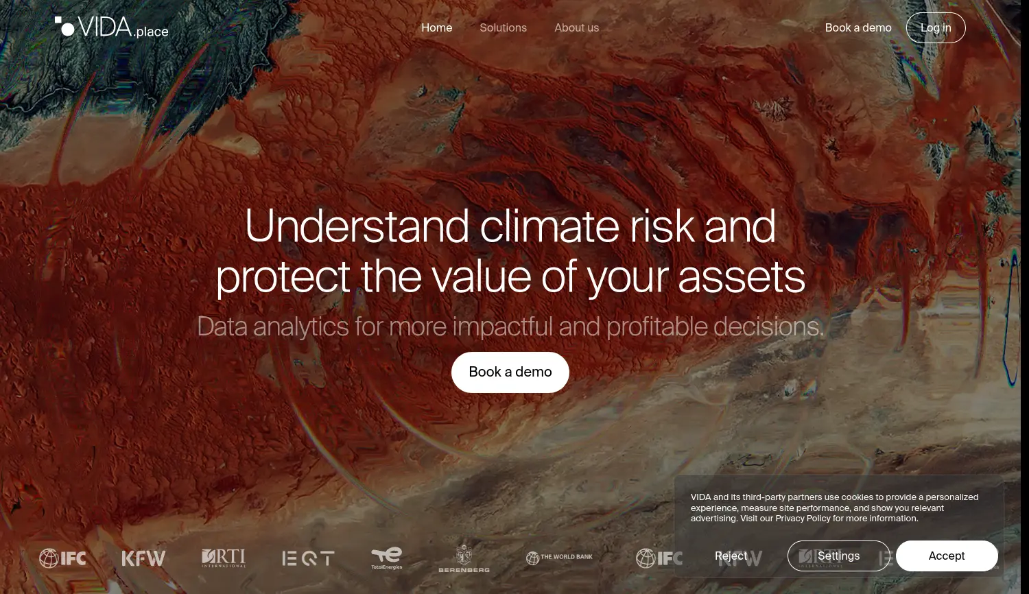 Website der Firma VIDA.place GmbH