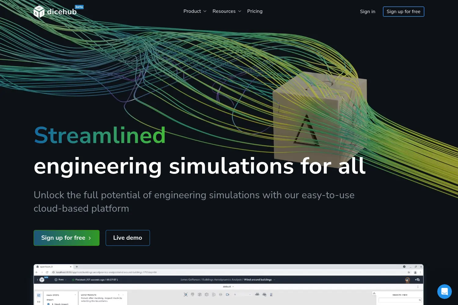 Website der Firma dicehub GmbH