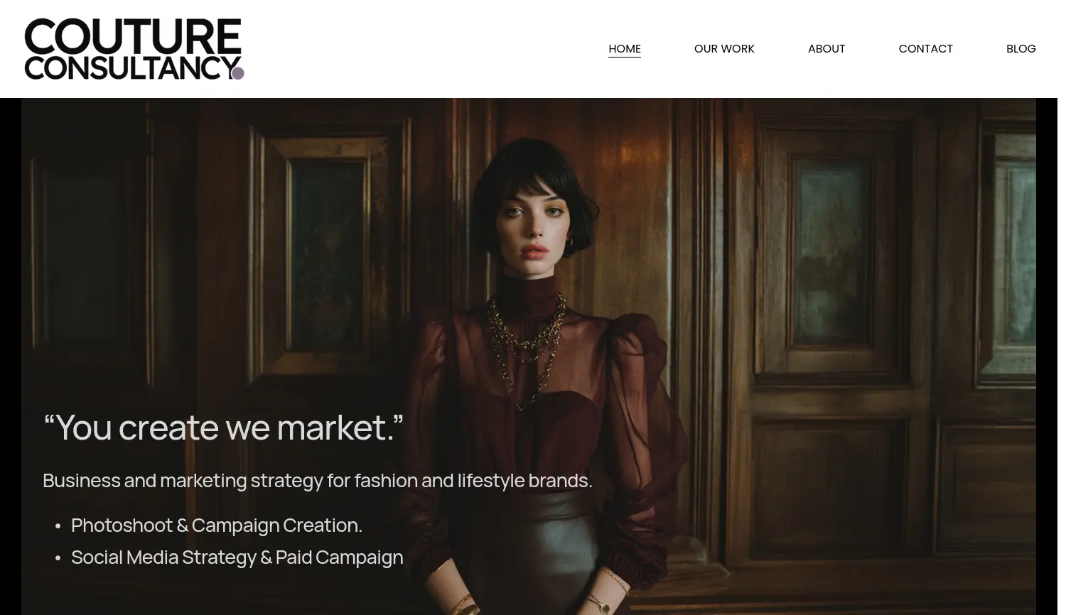 Website der Firma Couture Consultancy