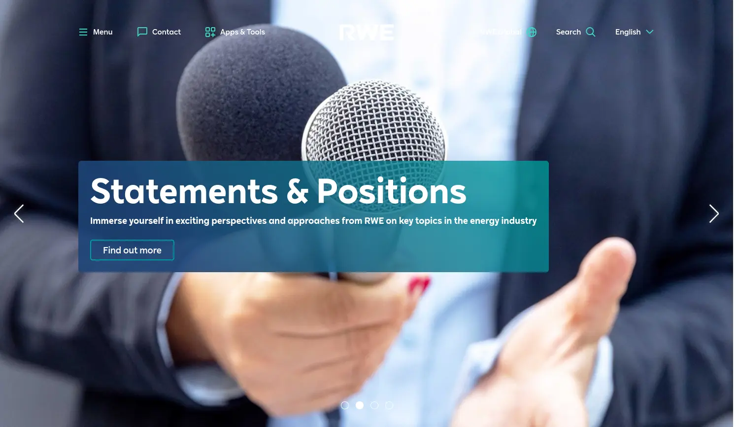 Website der Firma RWE AG