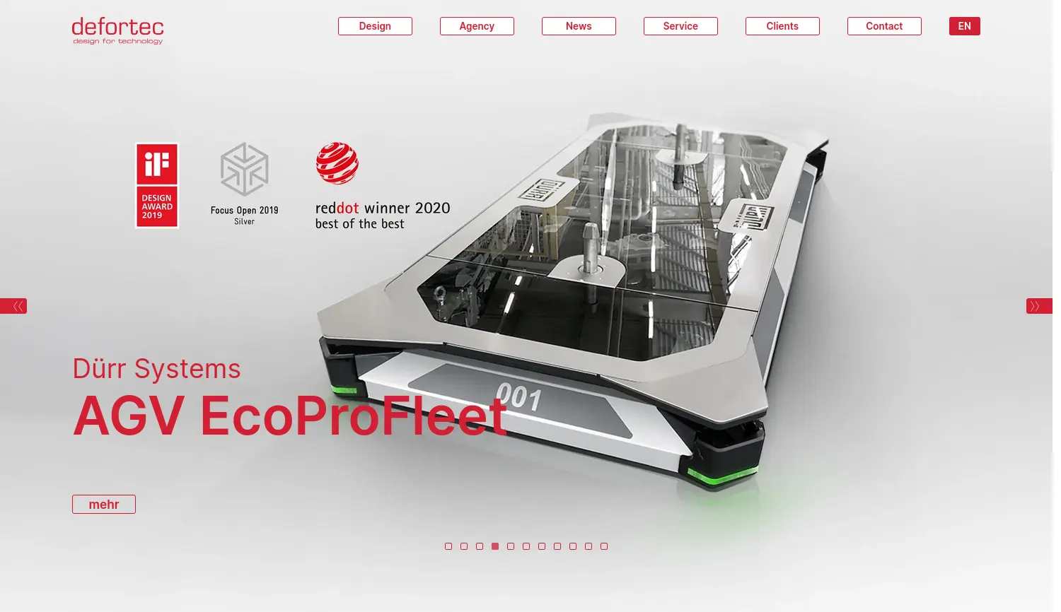 Website der Firma defortec GmbH