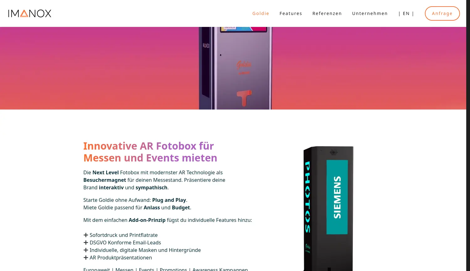 Website der Firma cosmoproducts GmbH