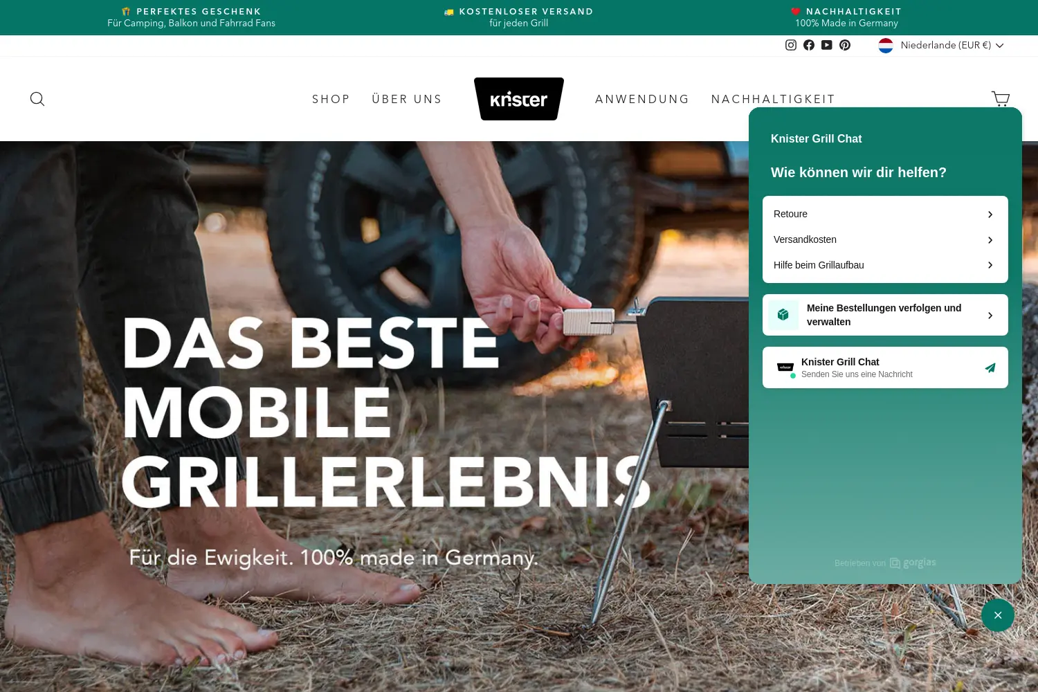 Website der Firma Knister GmbH