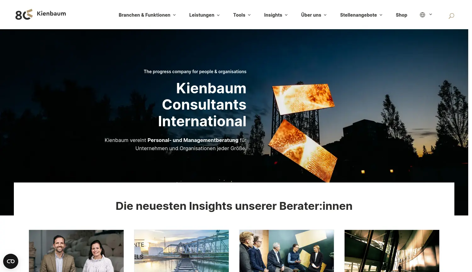 Website der Firma Kienbaum