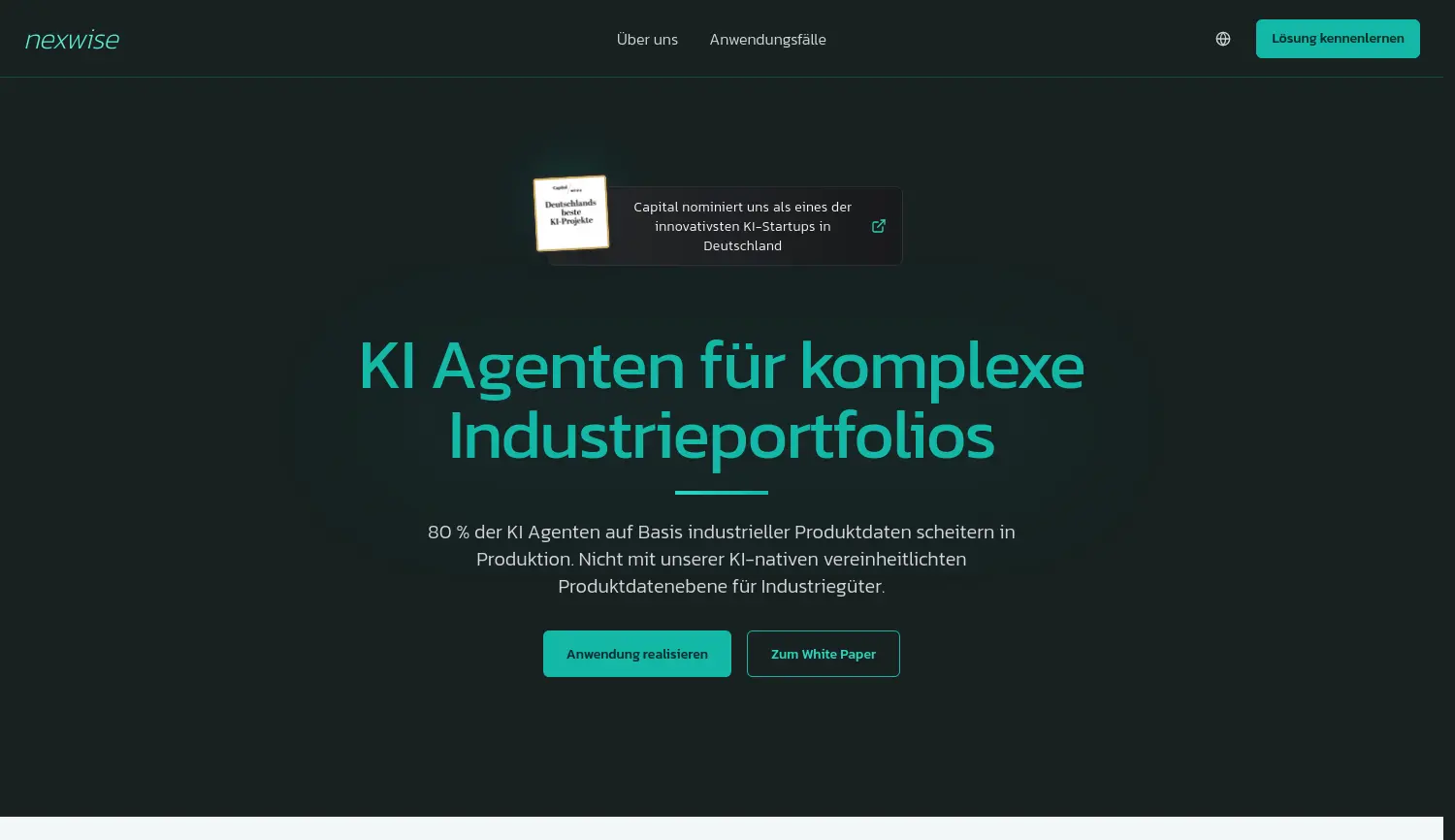 Website der Firma nexwise GmbH