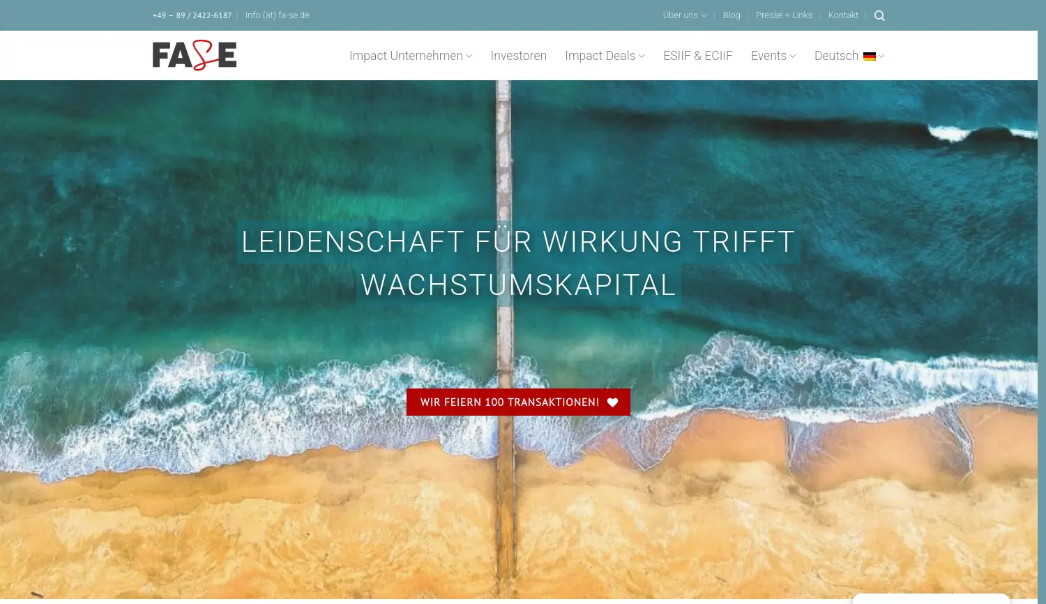 Website der Firma FASE GmbH