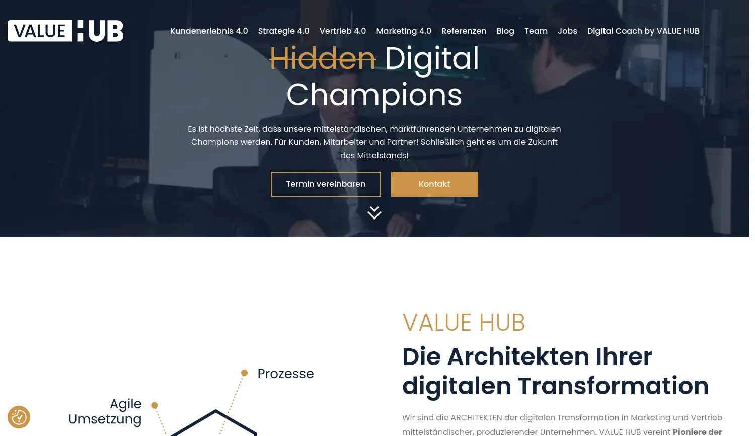 Website der Firma Value Hub GmbH