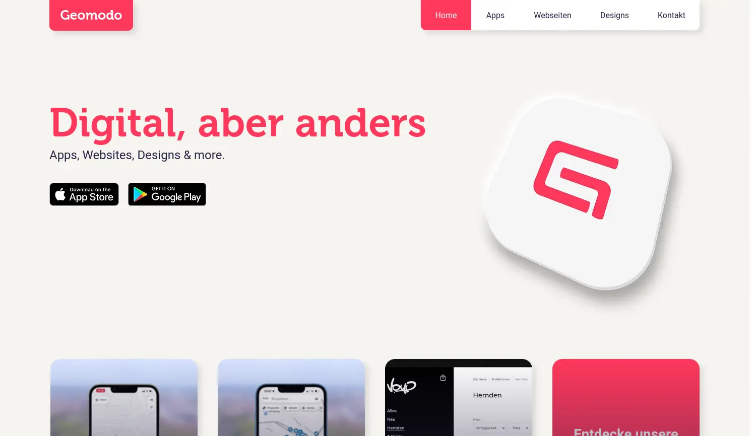 Website der Firma Geomodo GbR