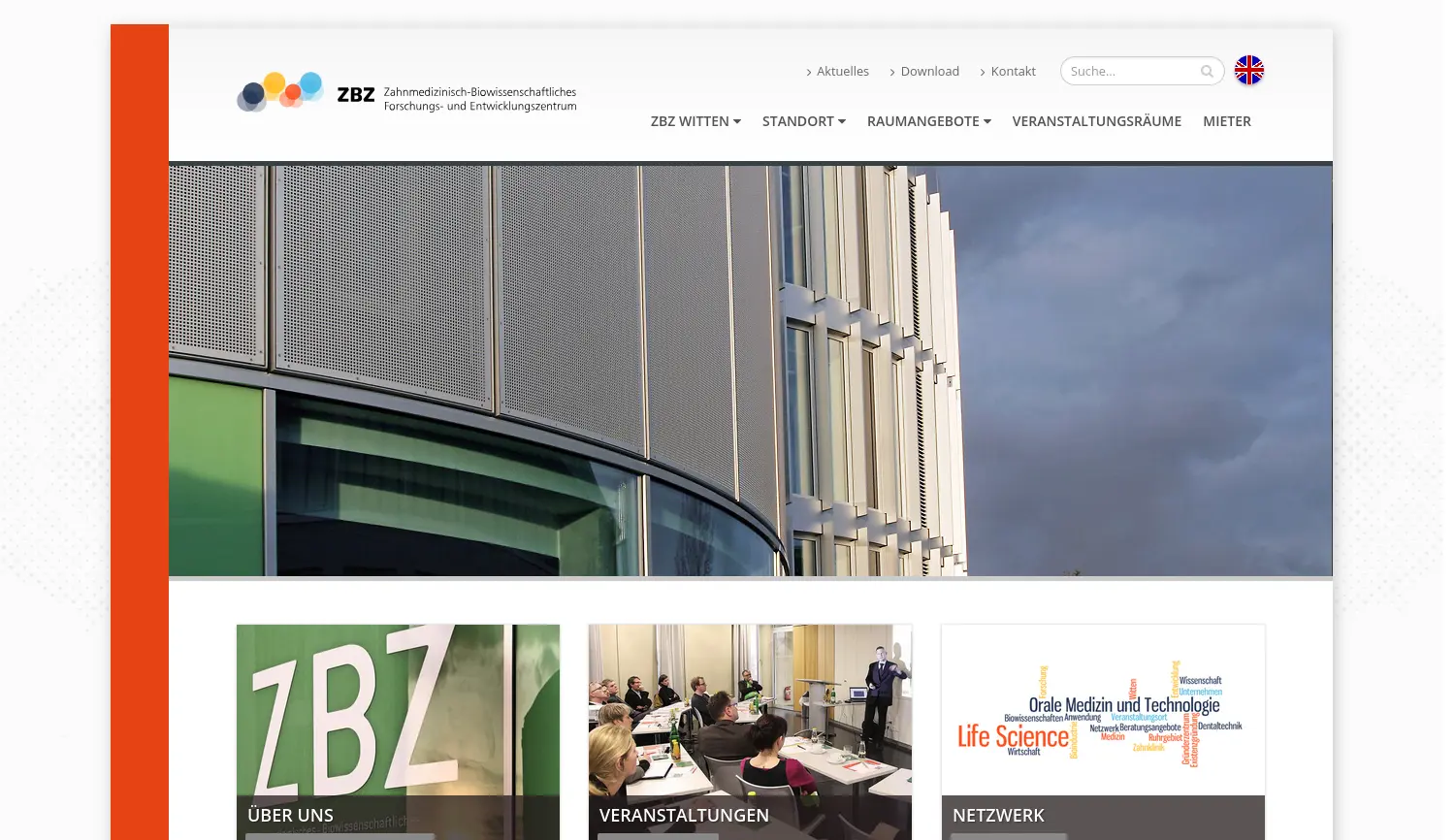 Website der Firma ZBZ Witten