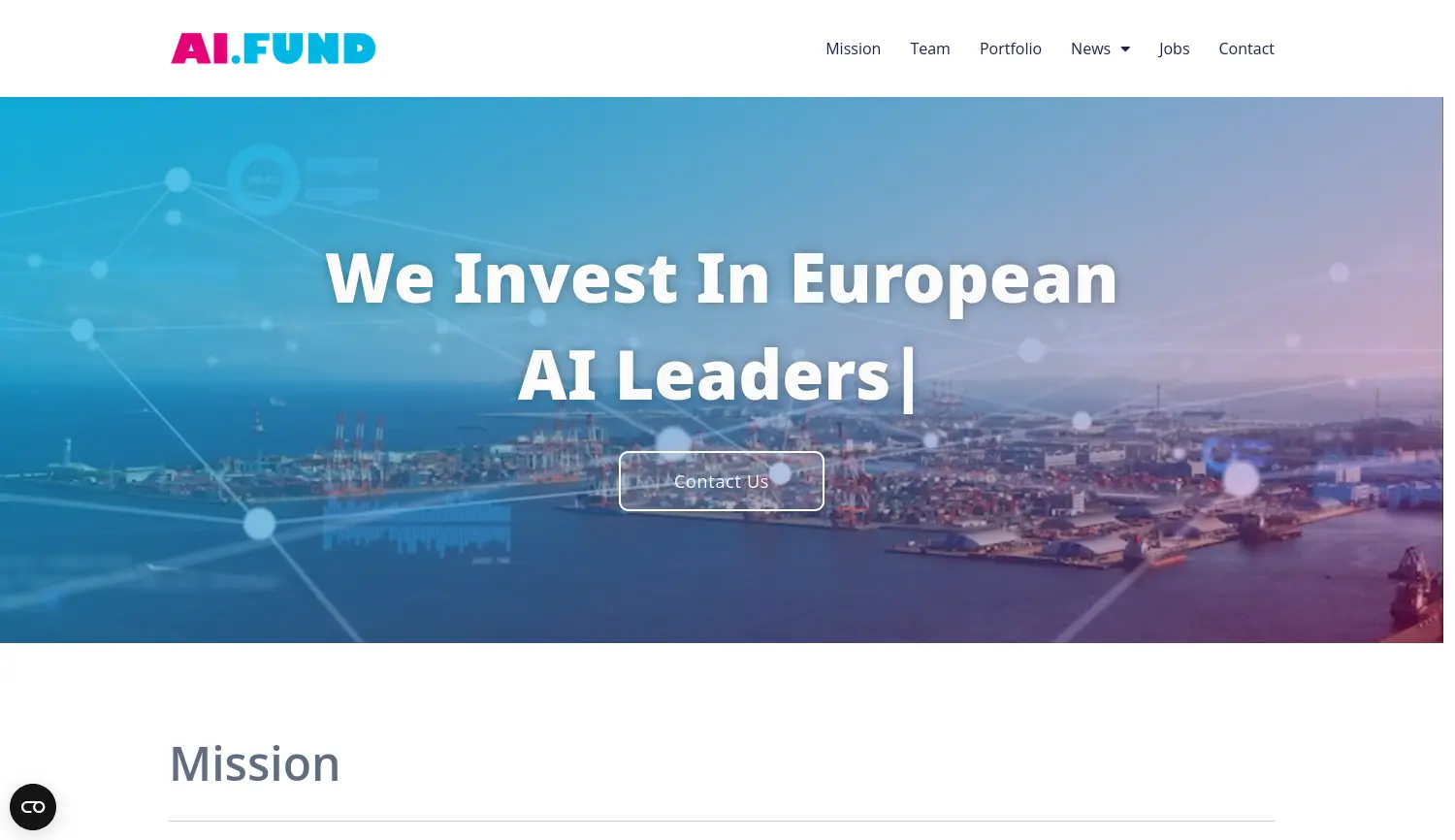 Website der Firma AI.FUND