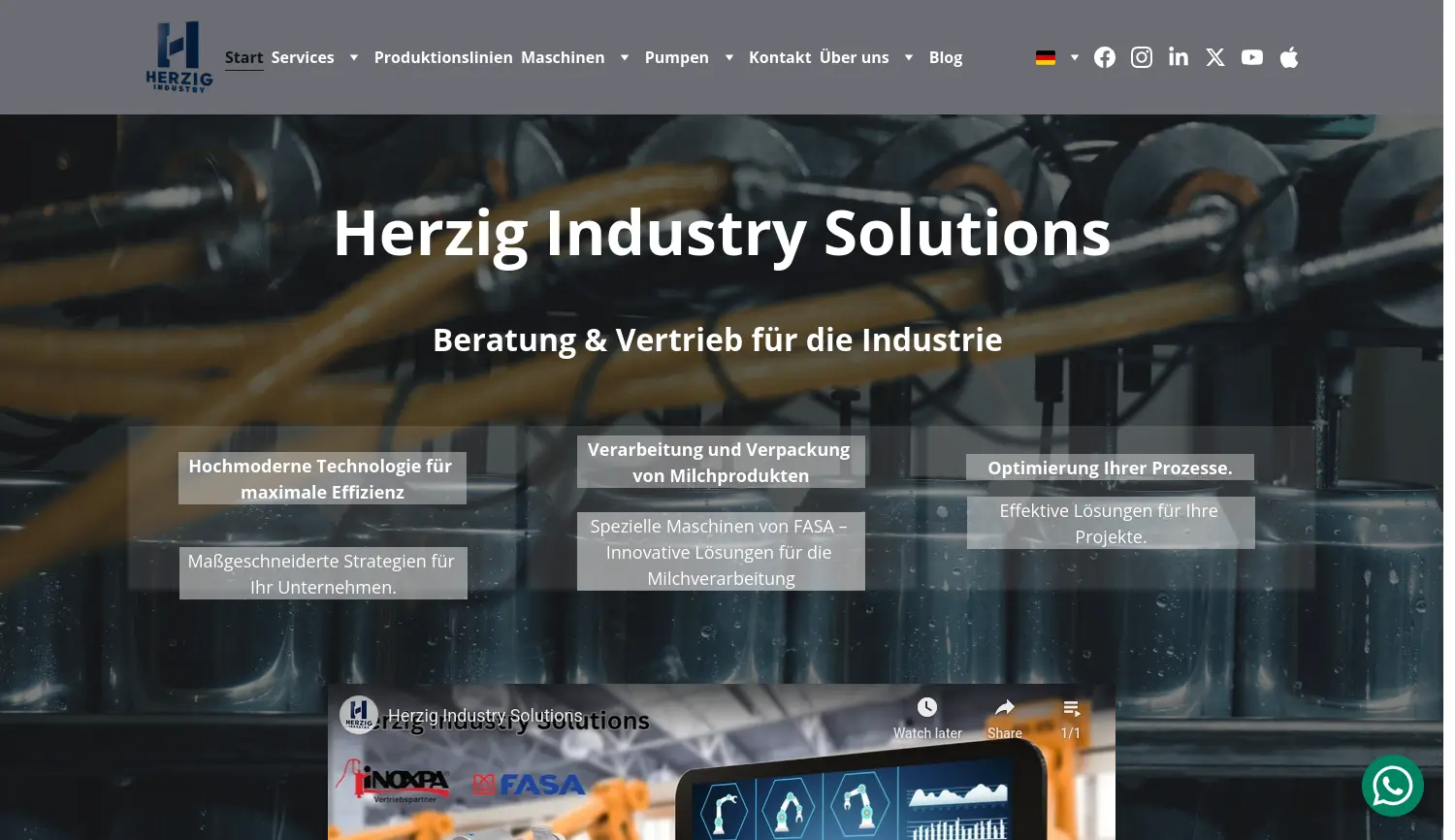 Website der Firma Herzig B2B Industry Solutions