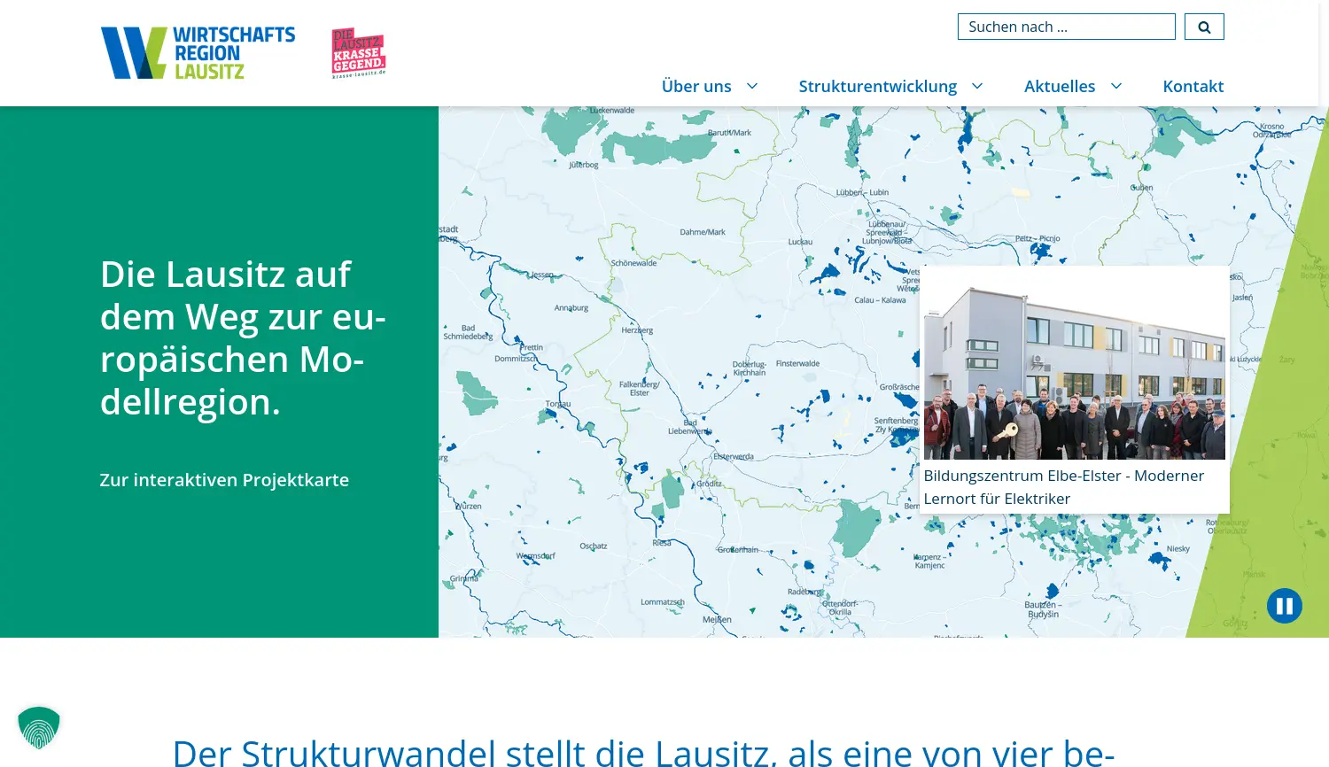 Website der Firma Wirtschaftsregion Lausitz GmbH