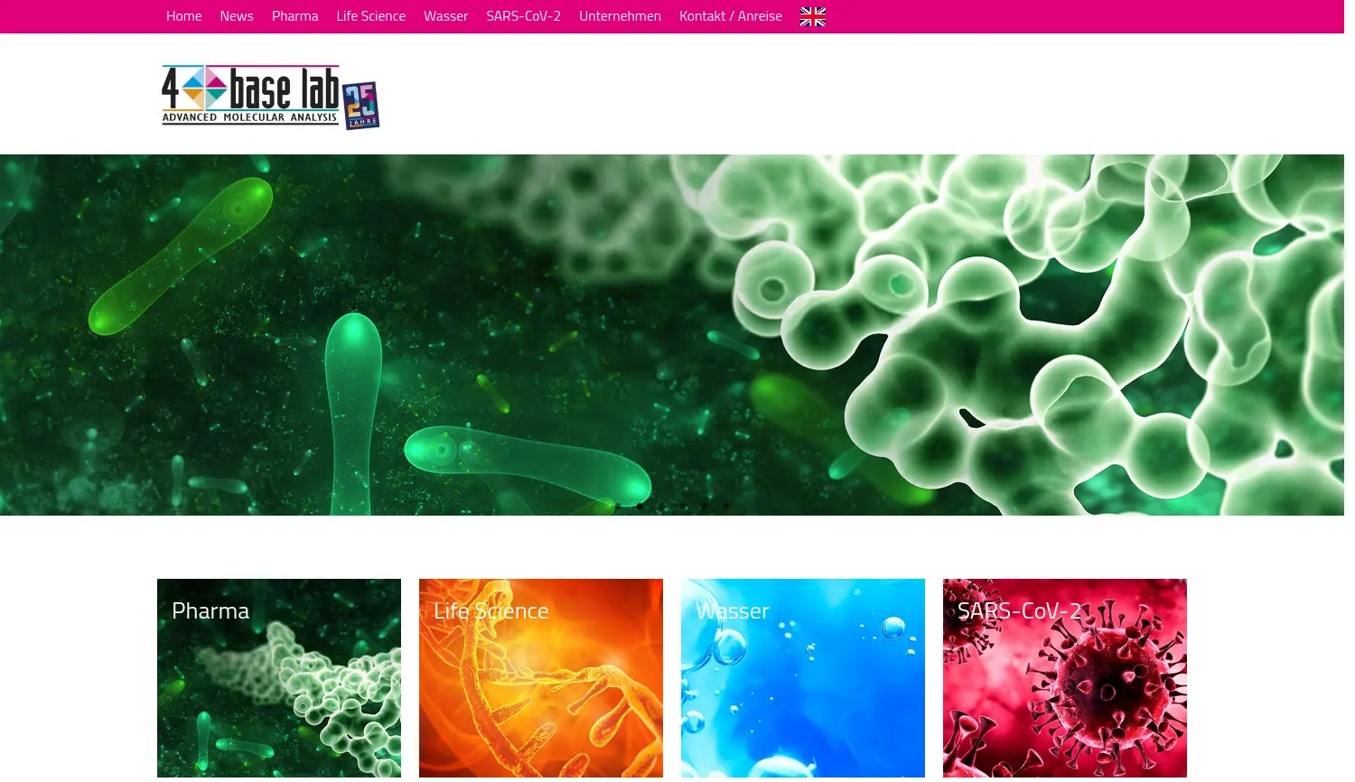 Website der Firma 4base lab GmbH