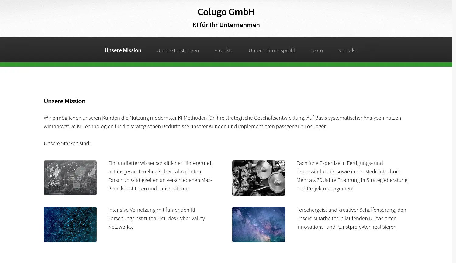 Website der Firma Colugo Gesellschaft mit beschränkter Haftung