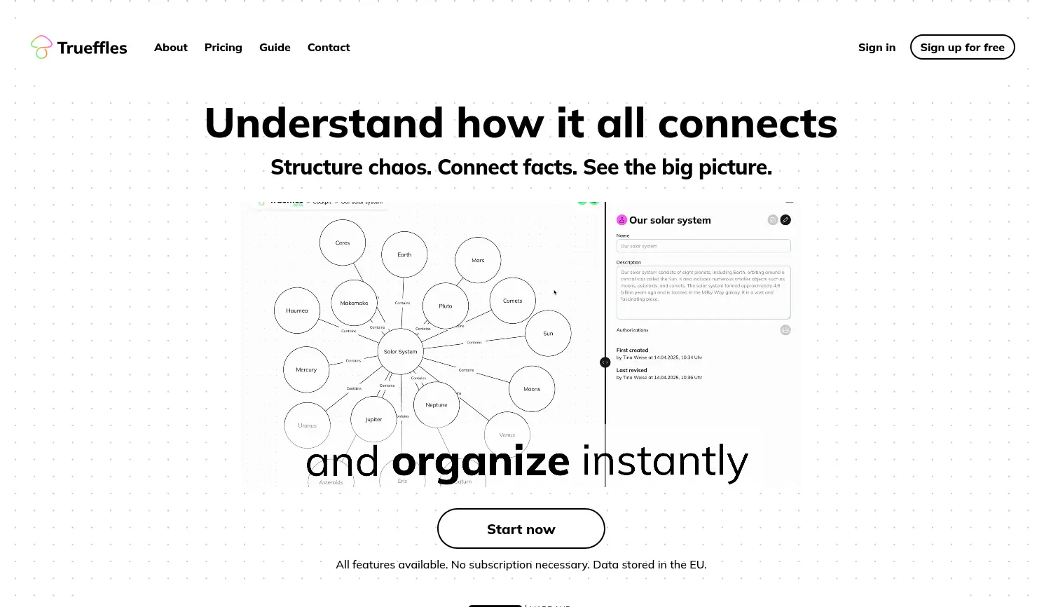 Website der Firma Trueffles