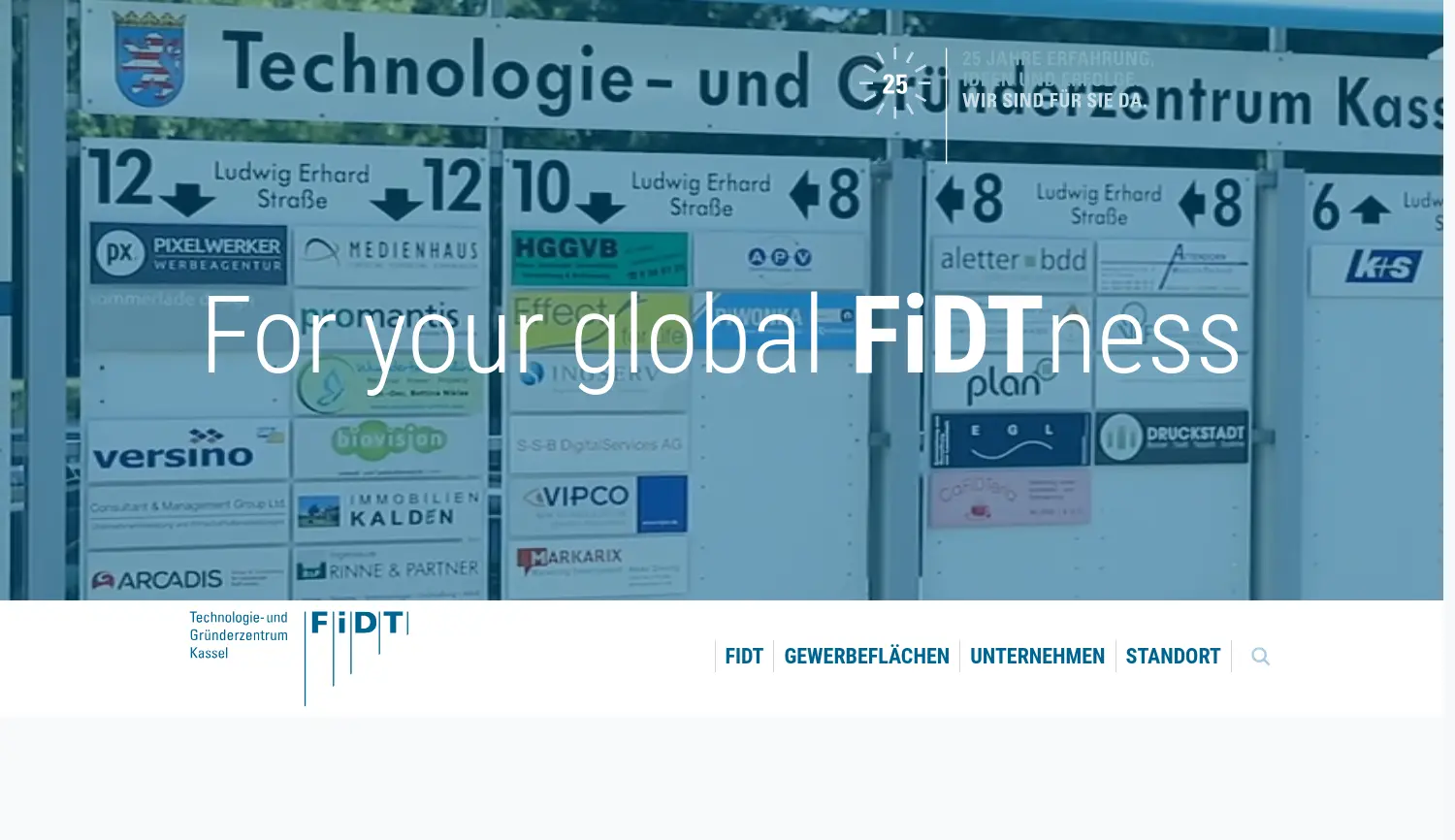 Website der Firma FiDT Fördergesellschaft für innovative Dienstleistungen und Techniken mbH