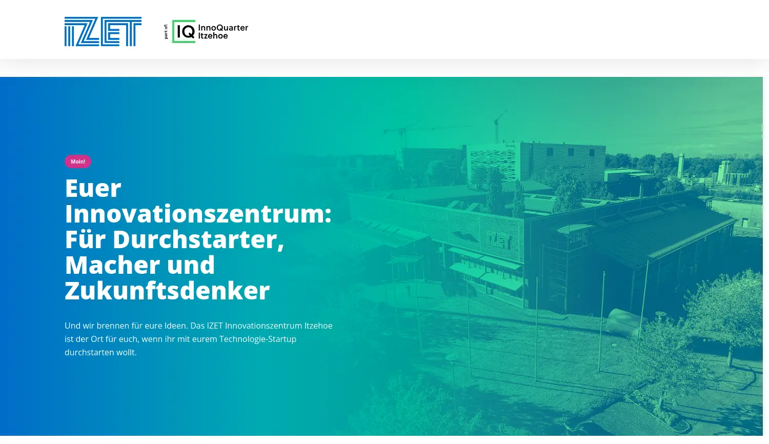 Website der Firma IZET Innovationszentrum Itzehoe