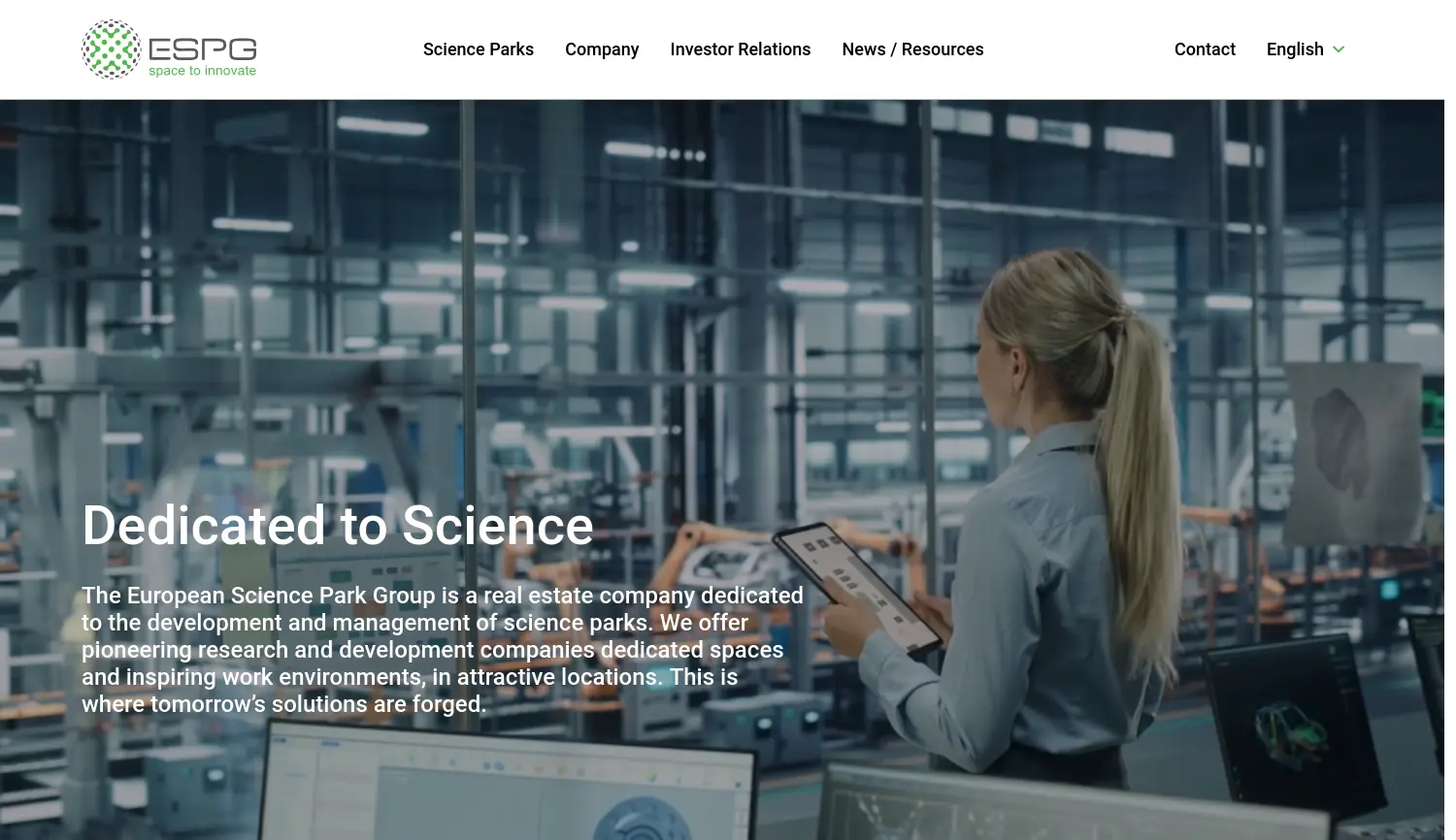 Website der Firma ESPG AG