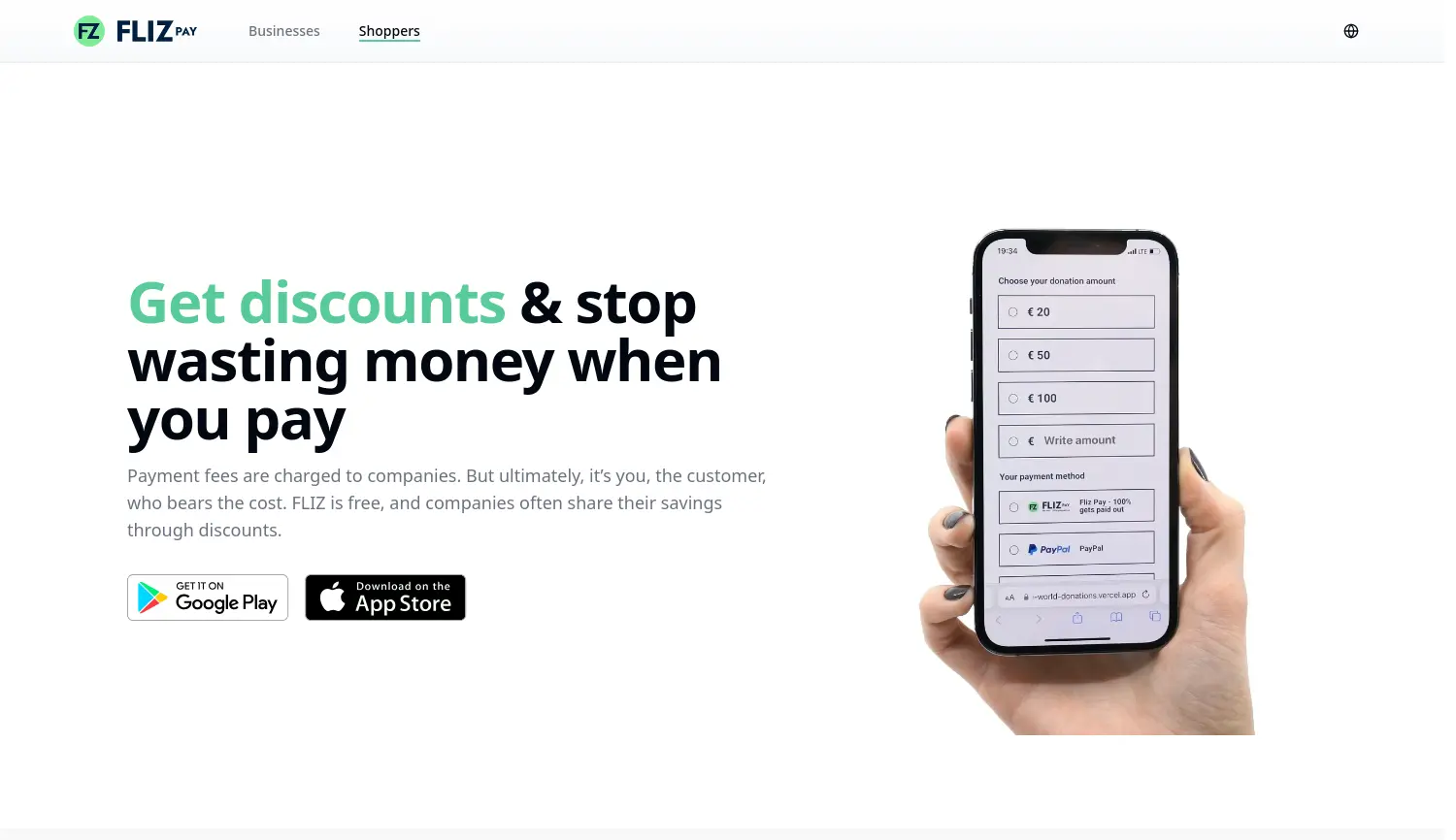 Website der Firma Fliz Pay GmbH