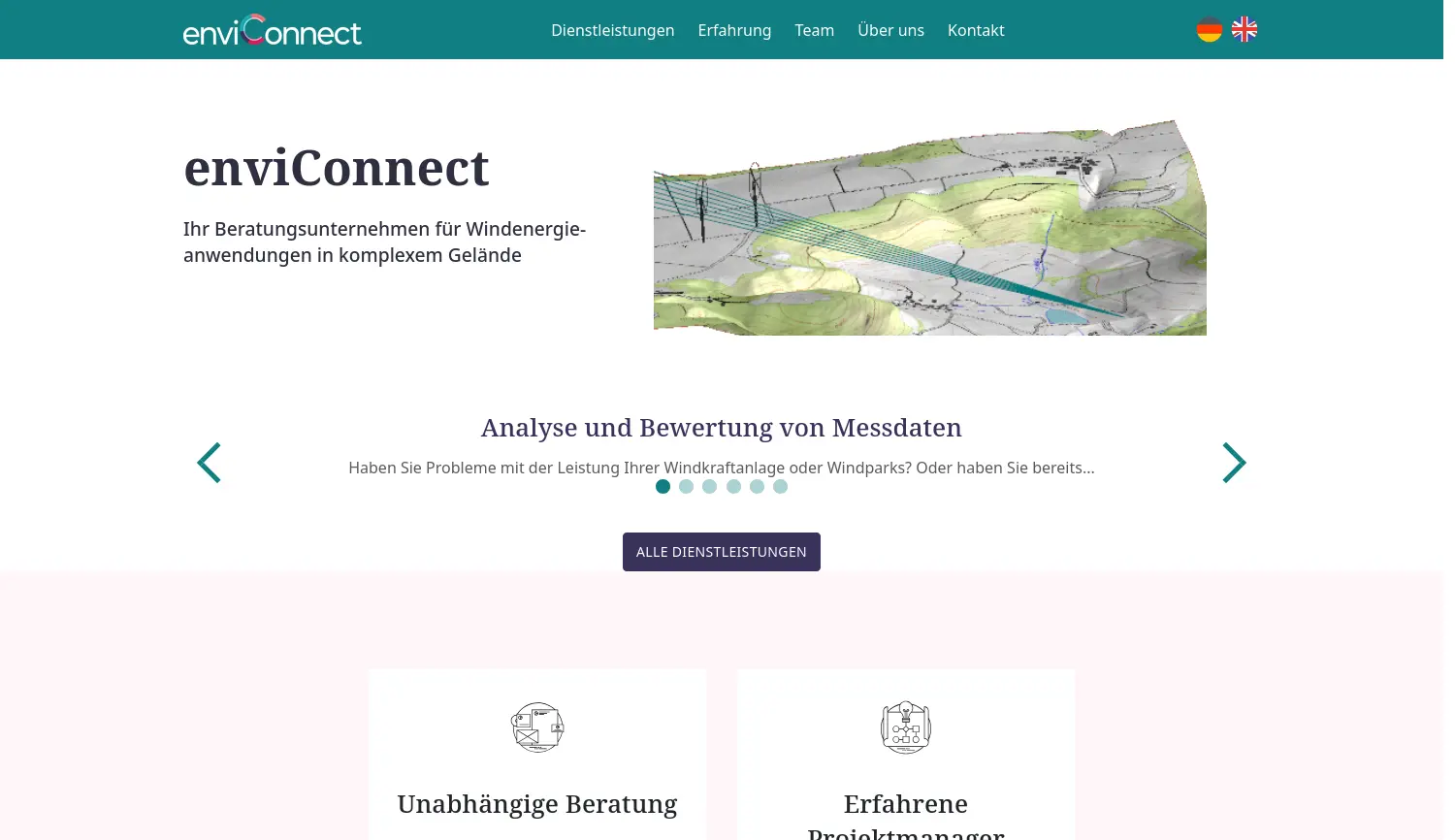Website der Firma TGU enviConnect Consulting