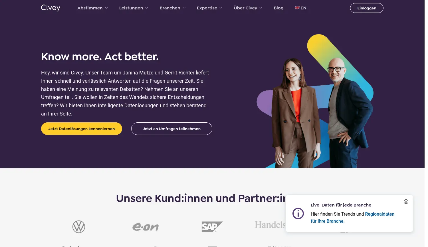 Website der Firma Civey GmbH