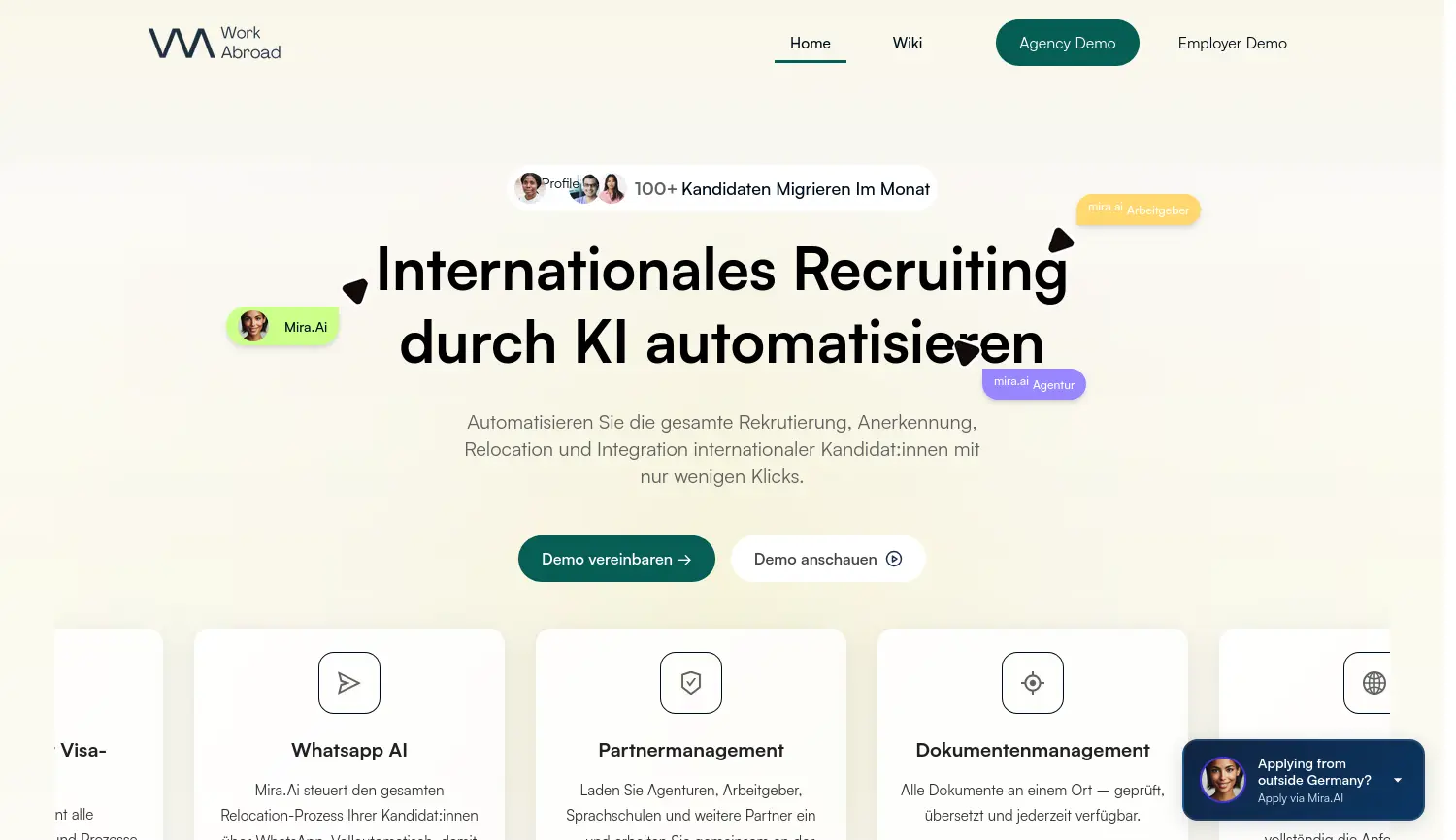 Website der Firma Workabroad BV.