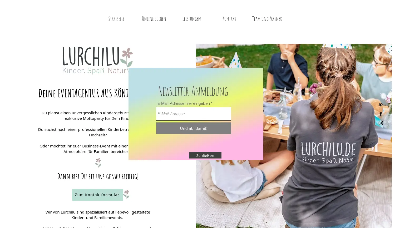 Website der Firma Lurchilu (Inh. Susanne Reintgen)
