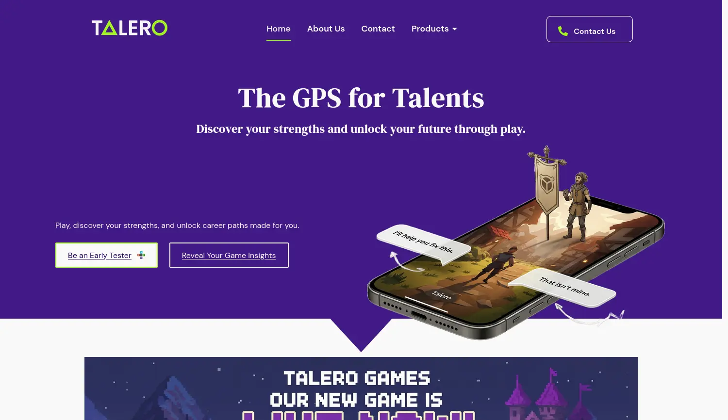 Website der Firma Talero Ai