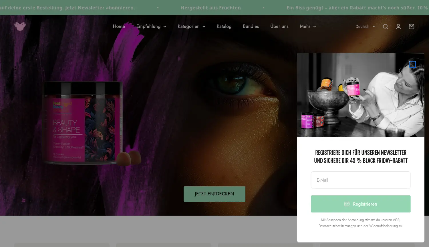 Website der Firma FeelGoodBears & Friends