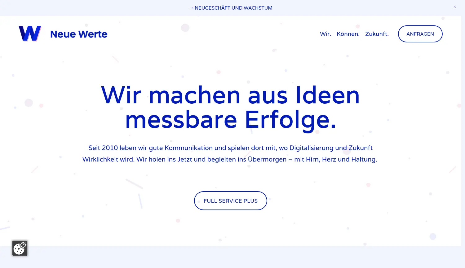 Website der Firma Neue Werte GmbH