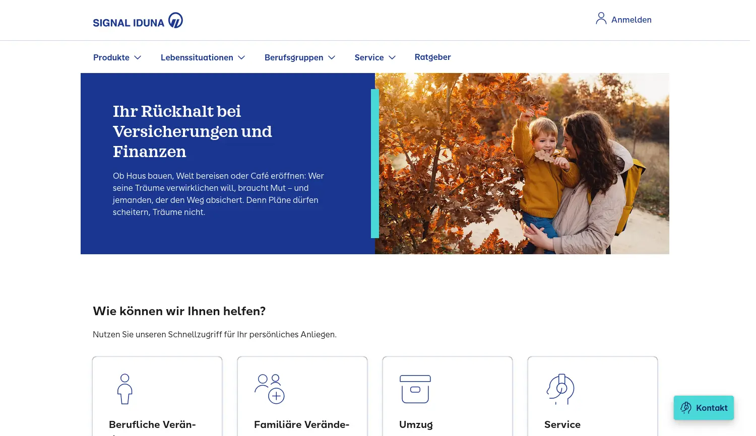 Website der Firma SIGNAL IDUNA Gruppe