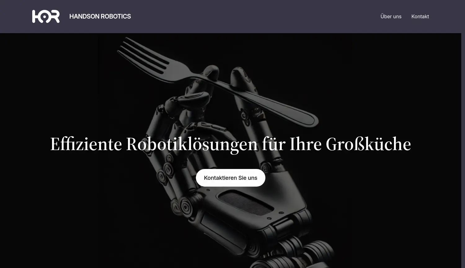 Website der Firma HandsOn Robotics GmbH