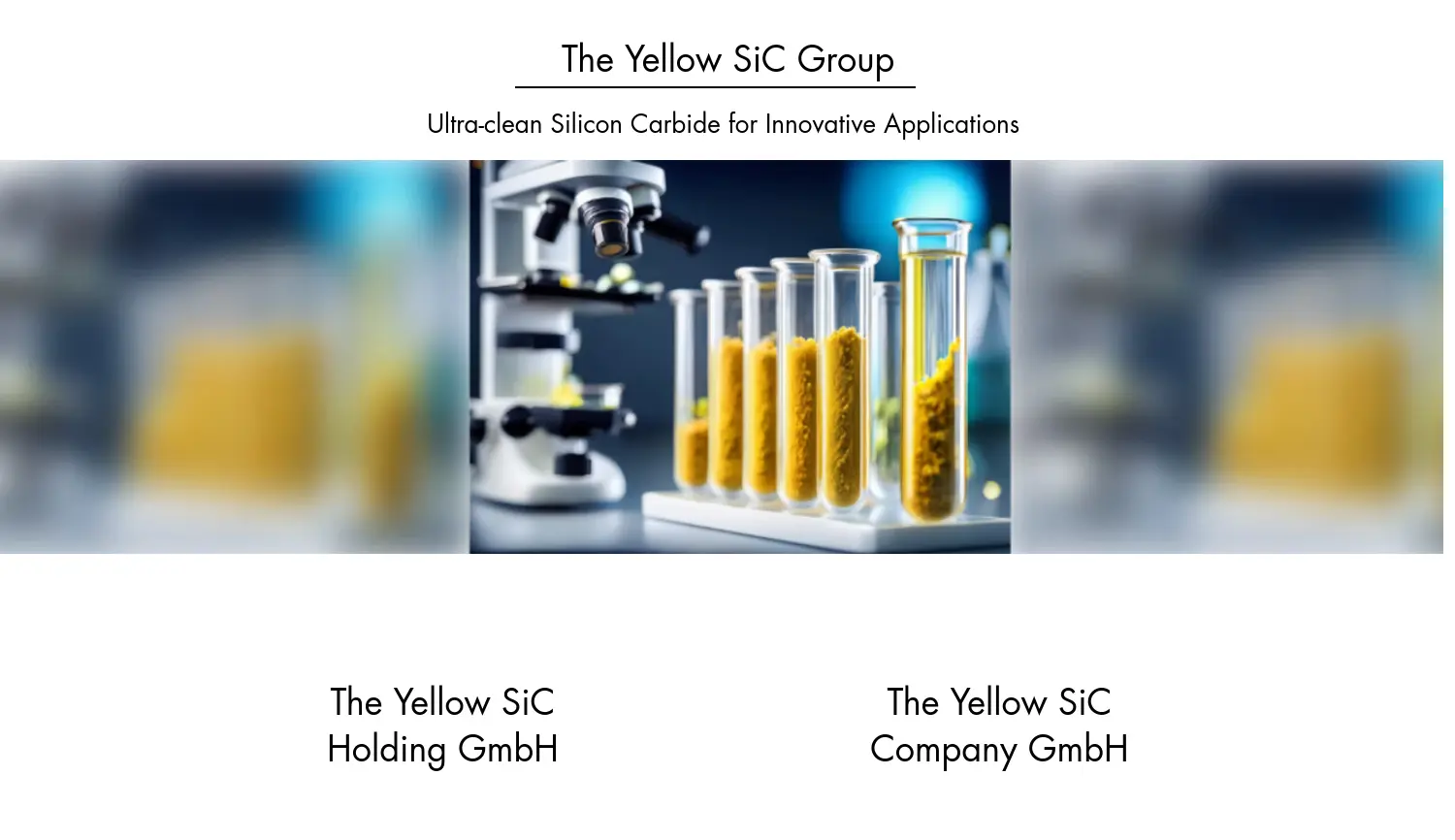 Website der Firma The Yellow SiC Holding GmbH