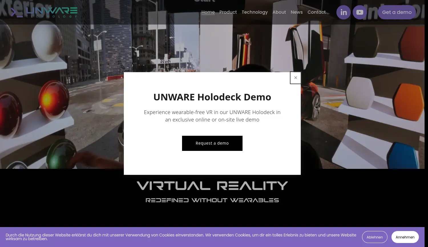Website der Firma UNWARE GmbH