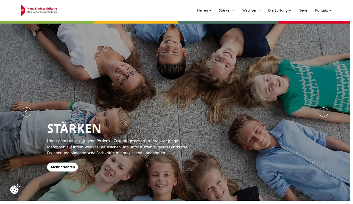 Website der Firma Hans Lindner Stiftung