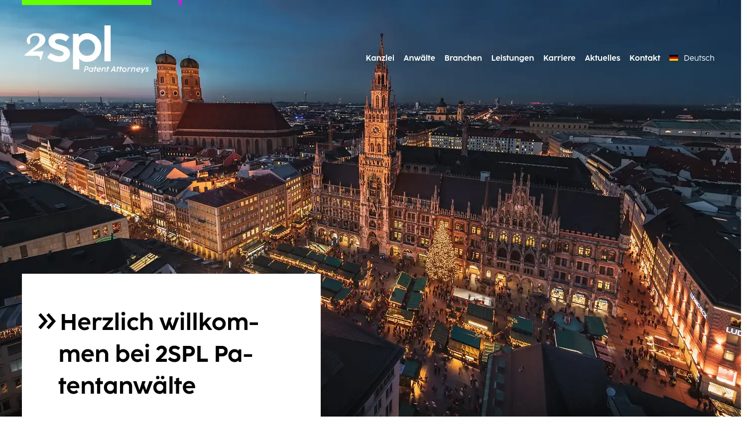Website der Firma 2SPL Patentanwälte PartG mbB