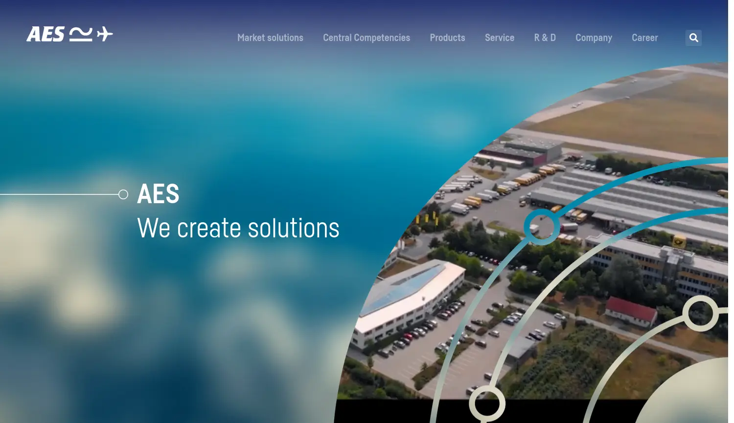 Website der Firma AES Aircraft Elektro Elektro Elektronik System GmbH