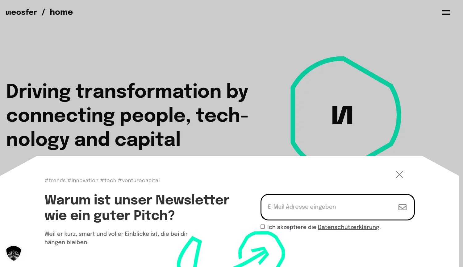 Website der Firma neosfer GmbH