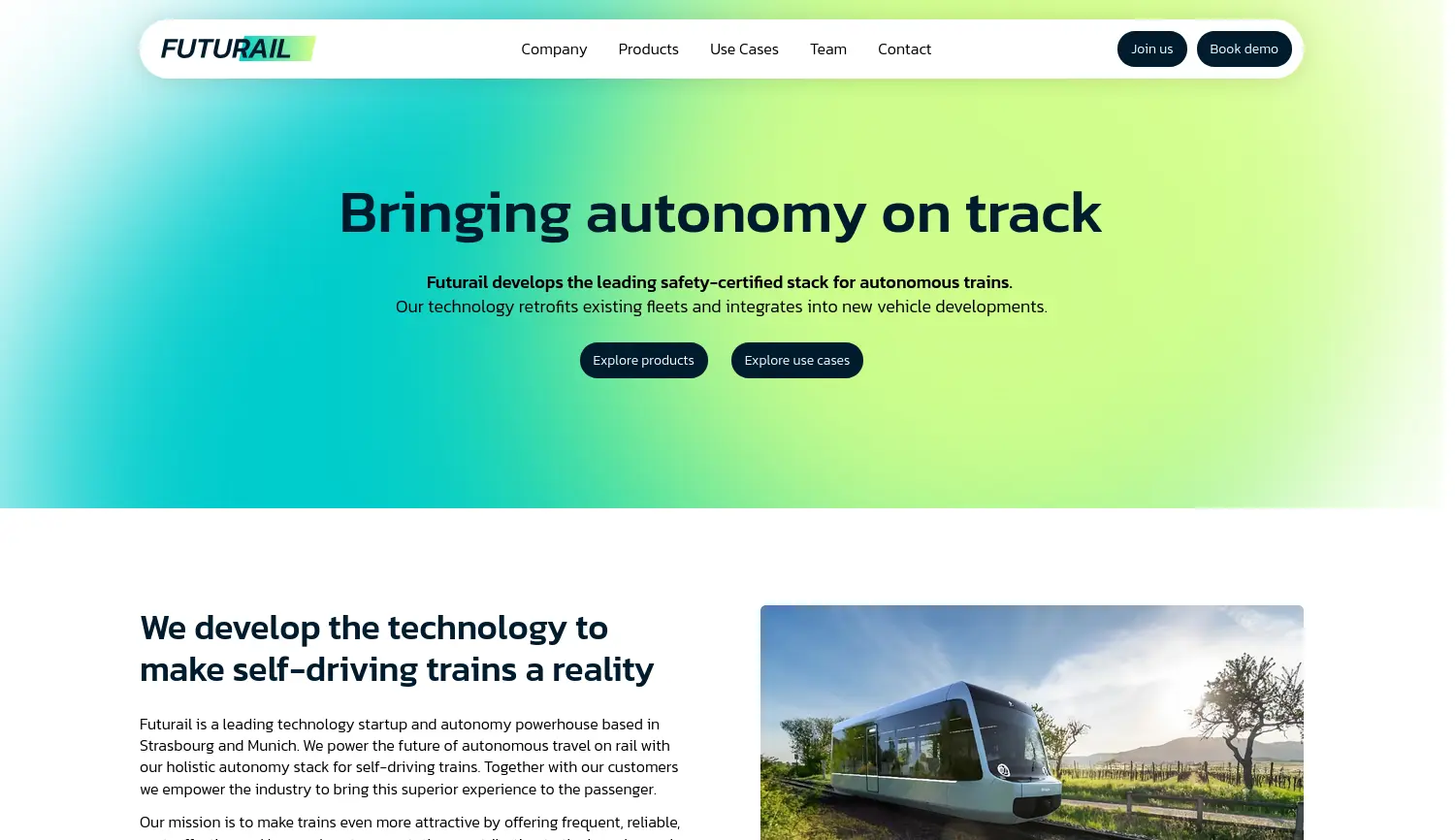 Website der Firma FUTURAIL