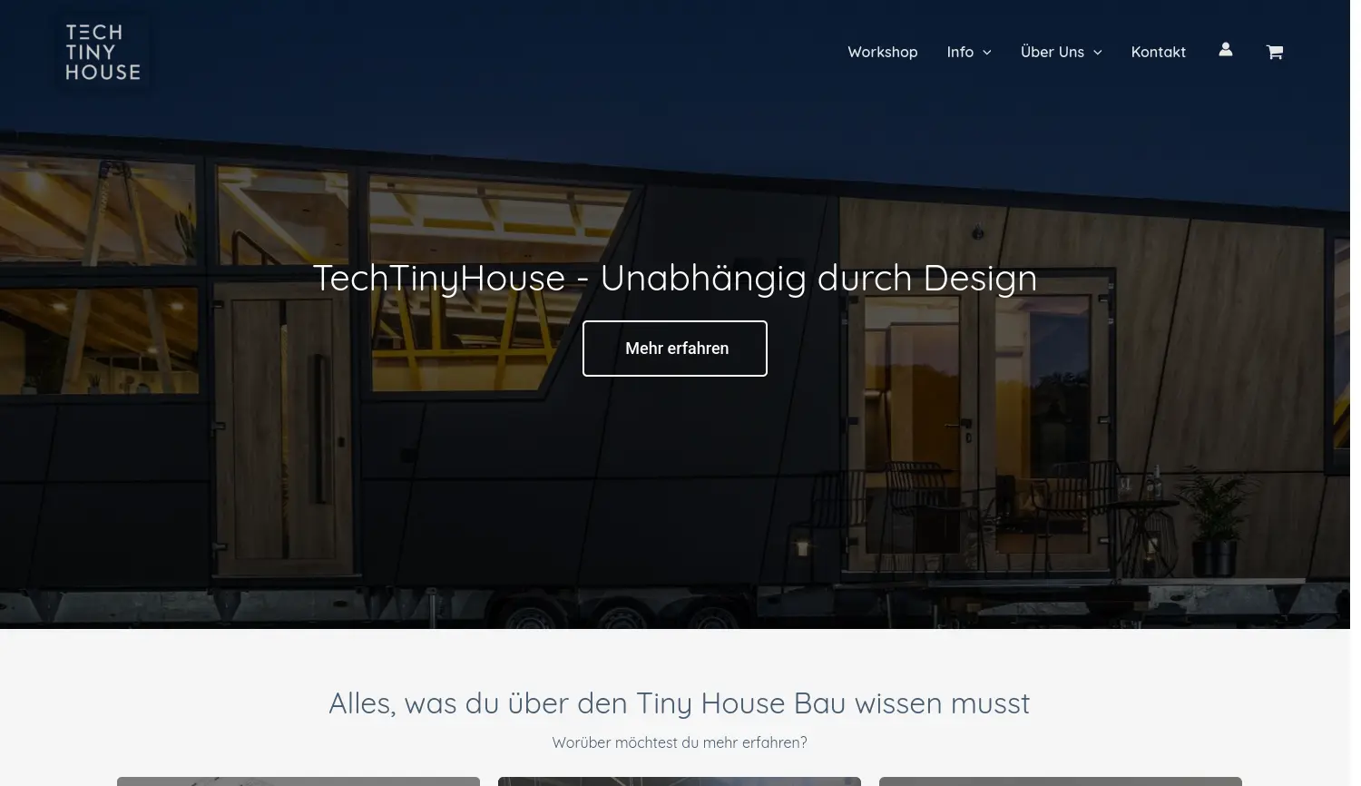 Website der Firma TechTinyHouse