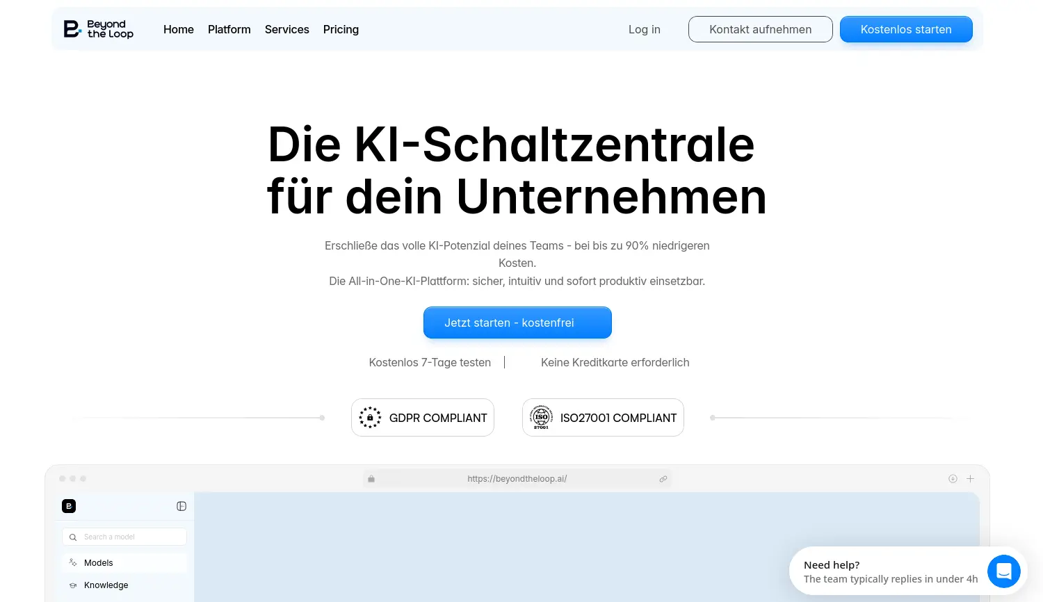 Website der Firma Beyond the Loop GmbH