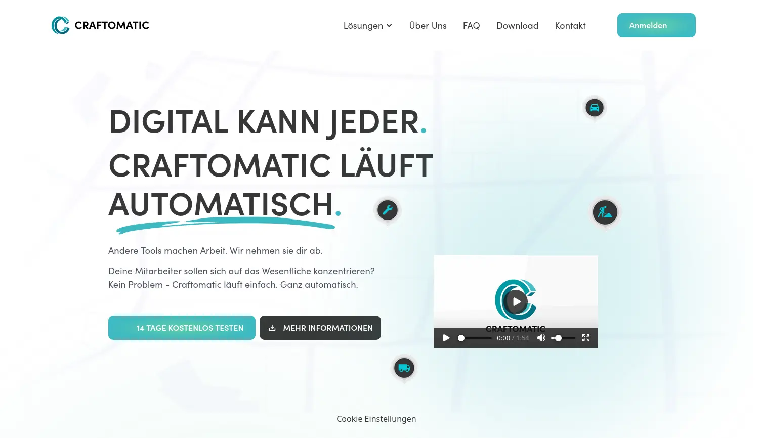 Website der Firma Craftomatic GmbH
