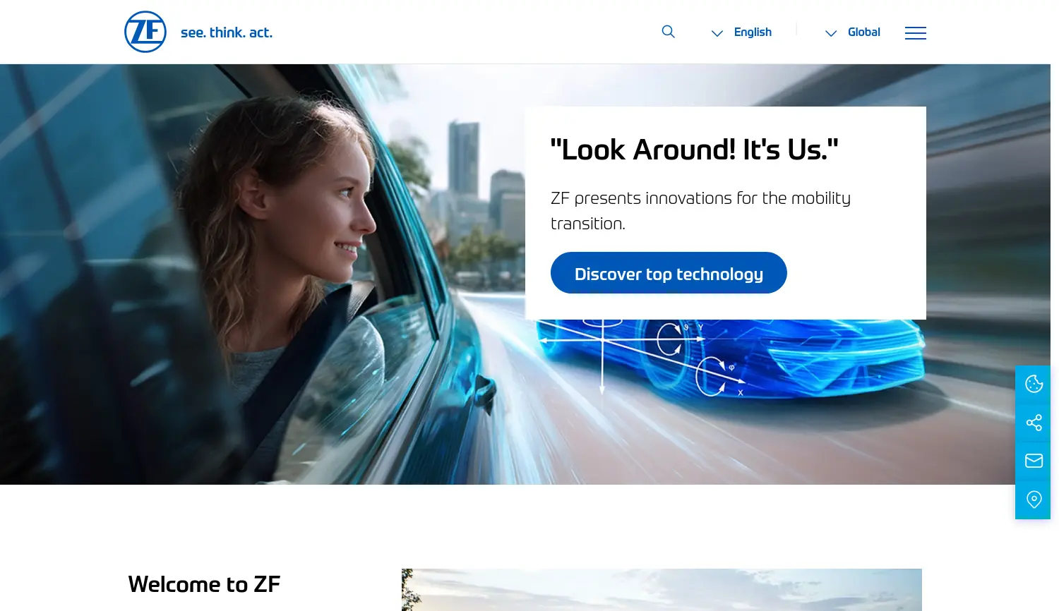 Website der Firma ZF Friedrichshafen AG