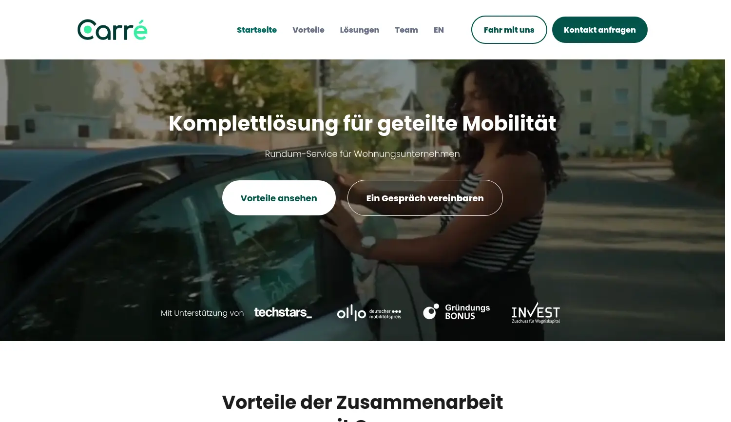Website der Firma Carré Mobility GmbH