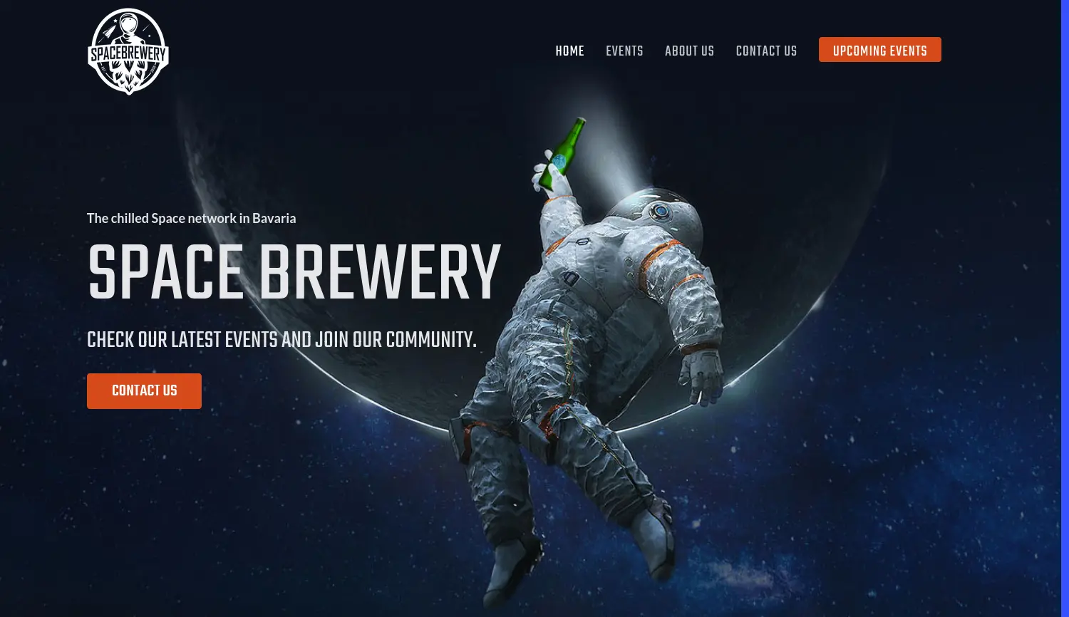 Website der Firma SpaceBrewery