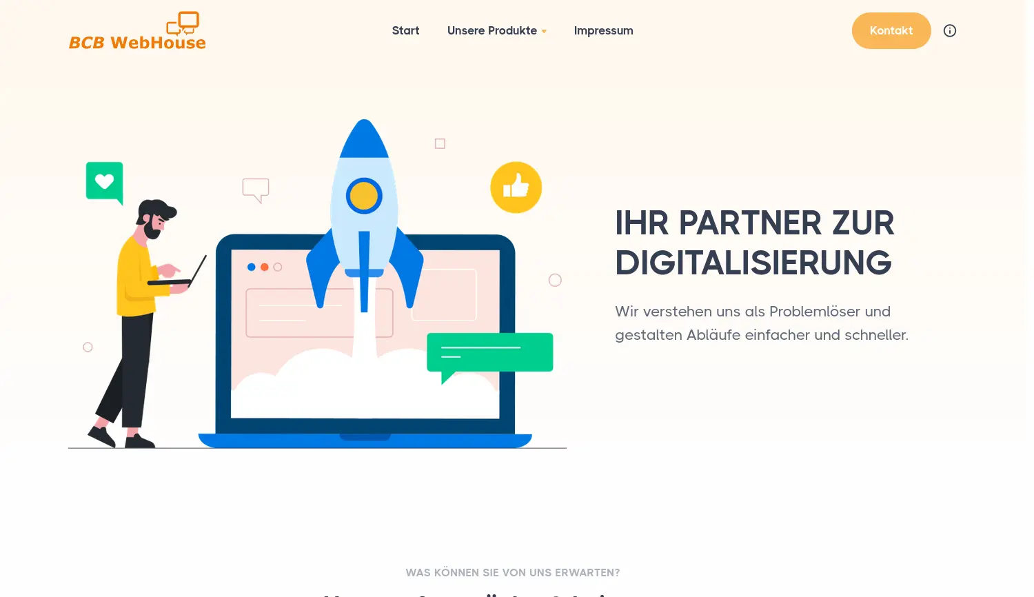 Website der Firma BCB WebHouse