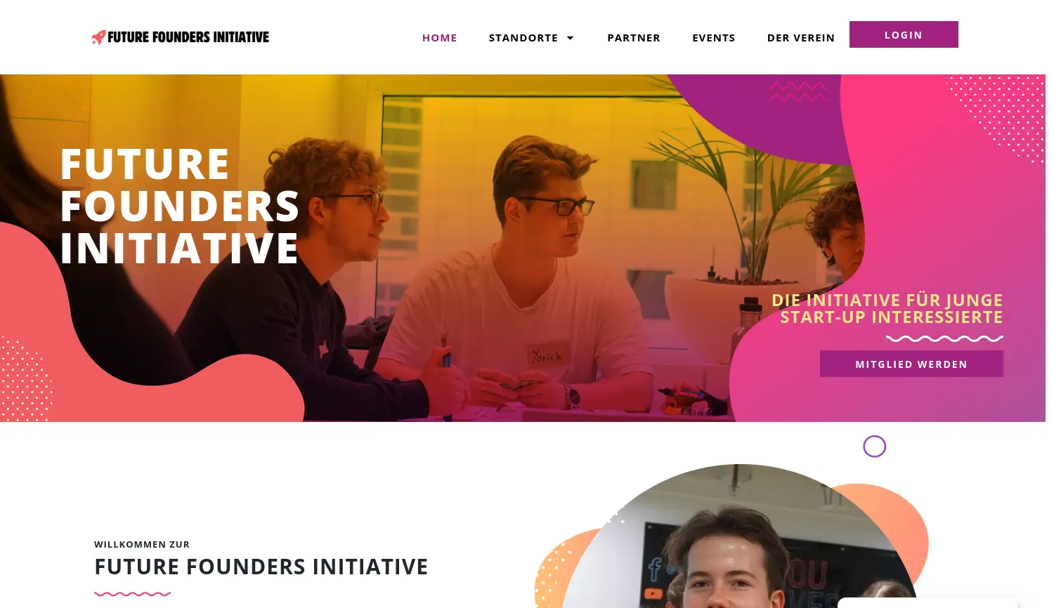 Website der Firma Future Founders Initiative e.V.