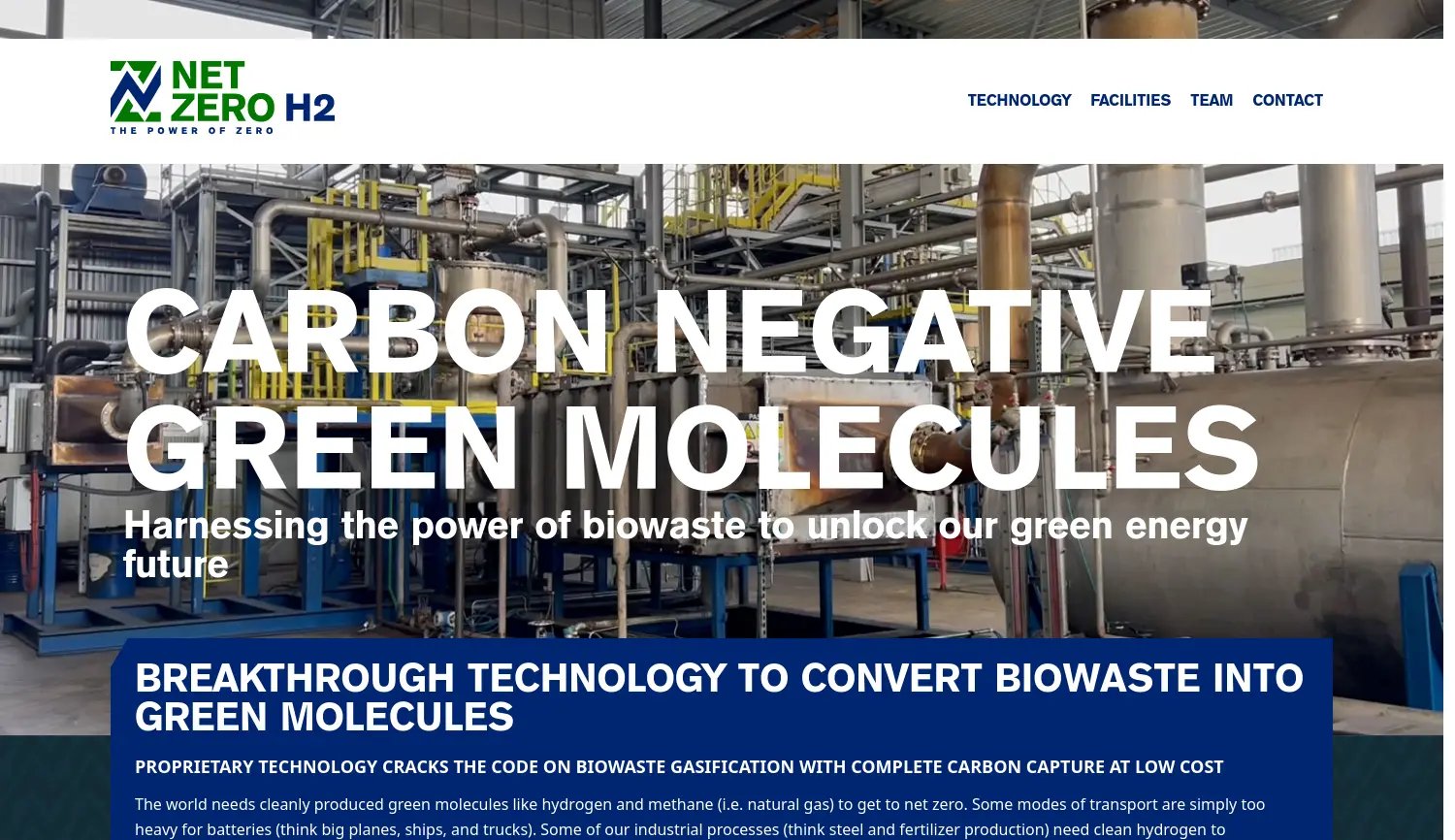 Website der Firma Net Zero H2 Germany GmbH