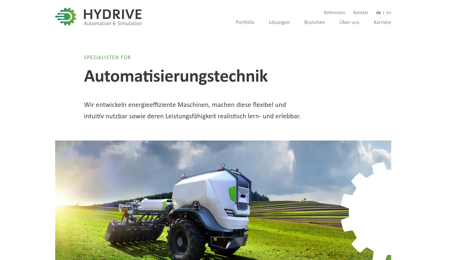 Website der Firma Hydrive Engineering GmbH